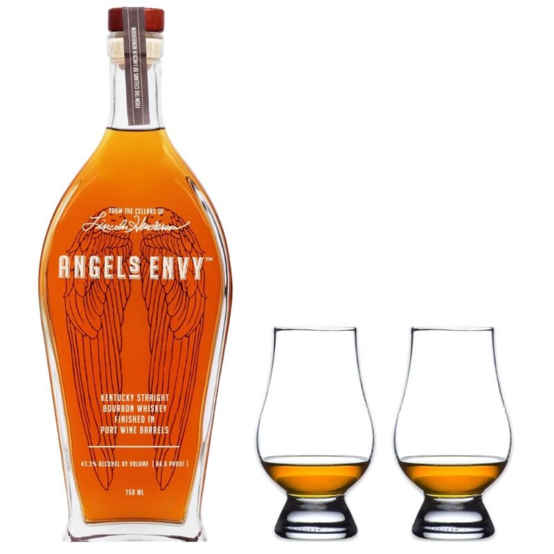 Angel's Envy Bourbon & Glencairn Whiskey Glass Set