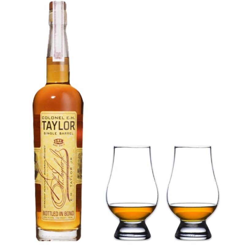 Colonel E.H. Taylor, Jr. Single Barrel Bourbon & Glencairn Whiskey Glass Set