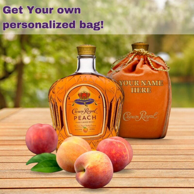 Crown Royal Peach Custom Embroidered Bag