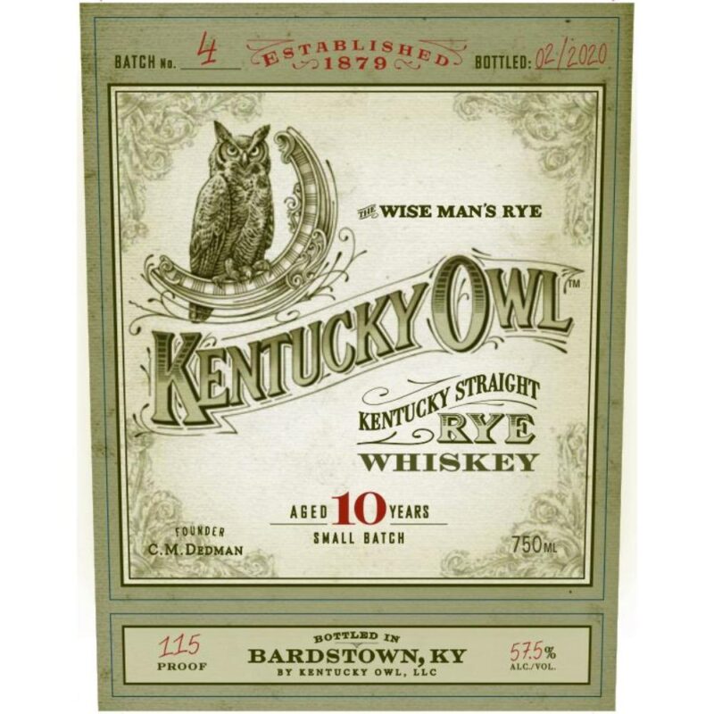 Kentucky Owl 10 Year Old Rye Batch #4