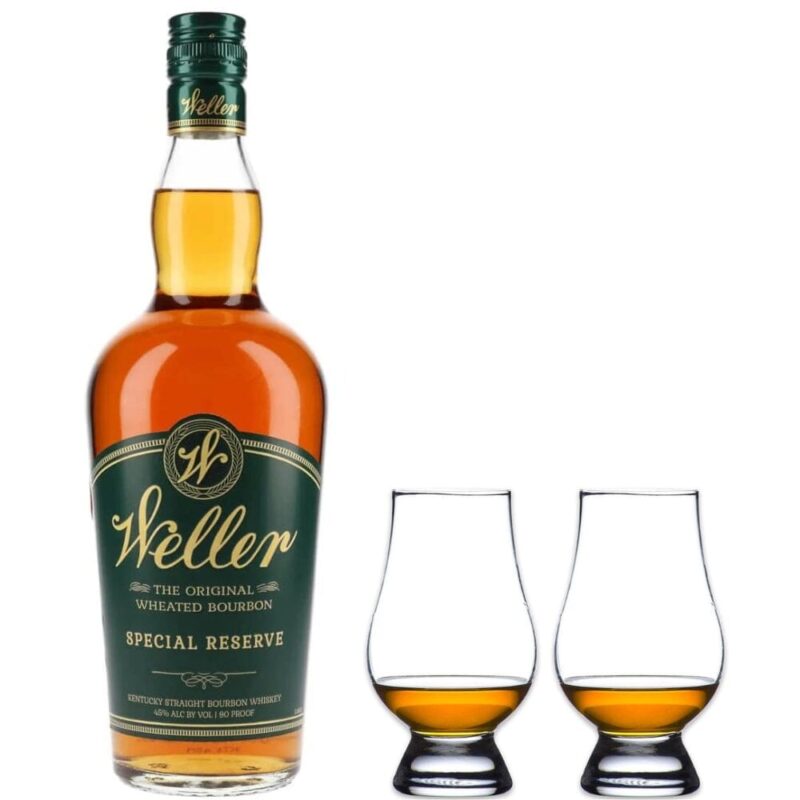 W.L. Weller Special Reserve Bourbon Whiskey & Glencairn Whiskey Glass Set
