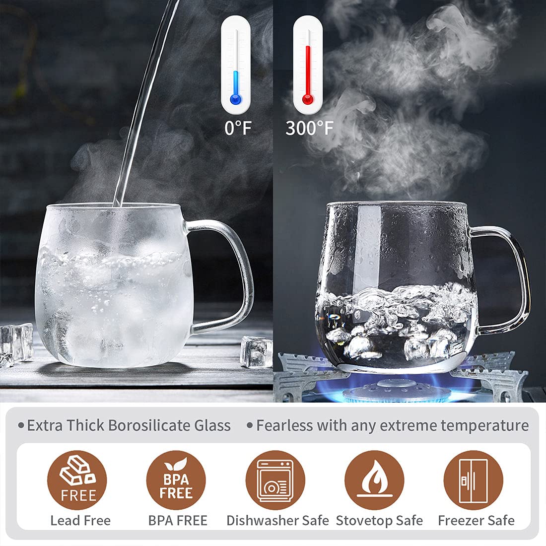 Glass Tea Cup with Infuser and Lid