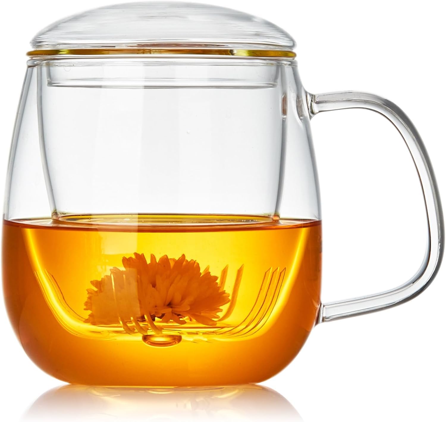 Glass Tea Cup with Infuser and Lid