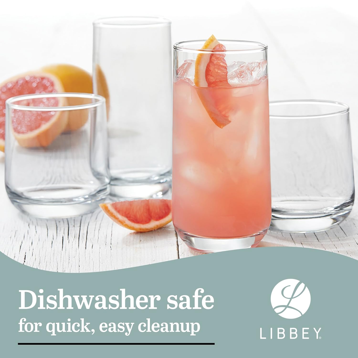 Libbey Ascent Tumbler and Rocks Drinking Glasses Set of 16