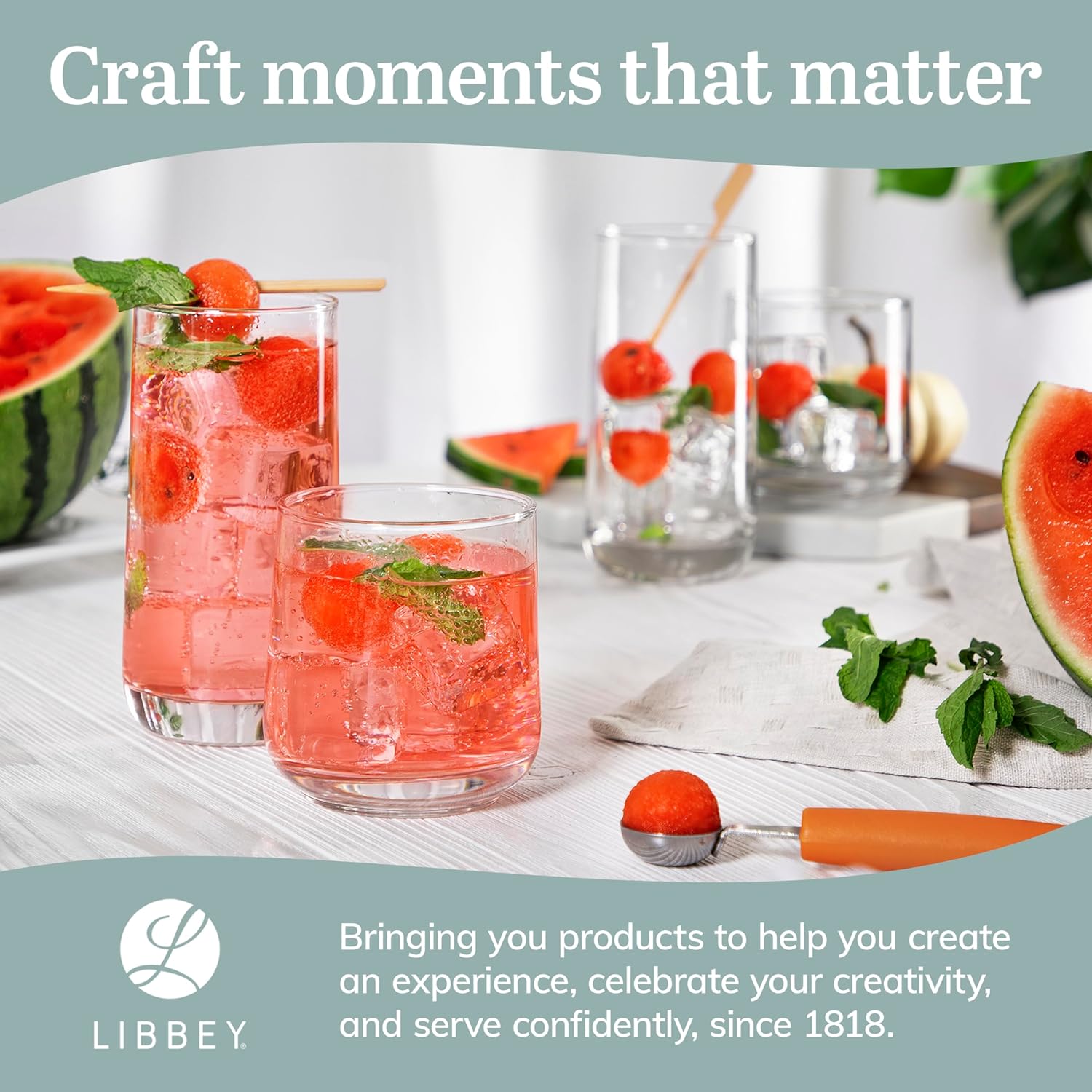 Libbey Ascent Tumbler and Rocks Drinking Glasses Set of 16