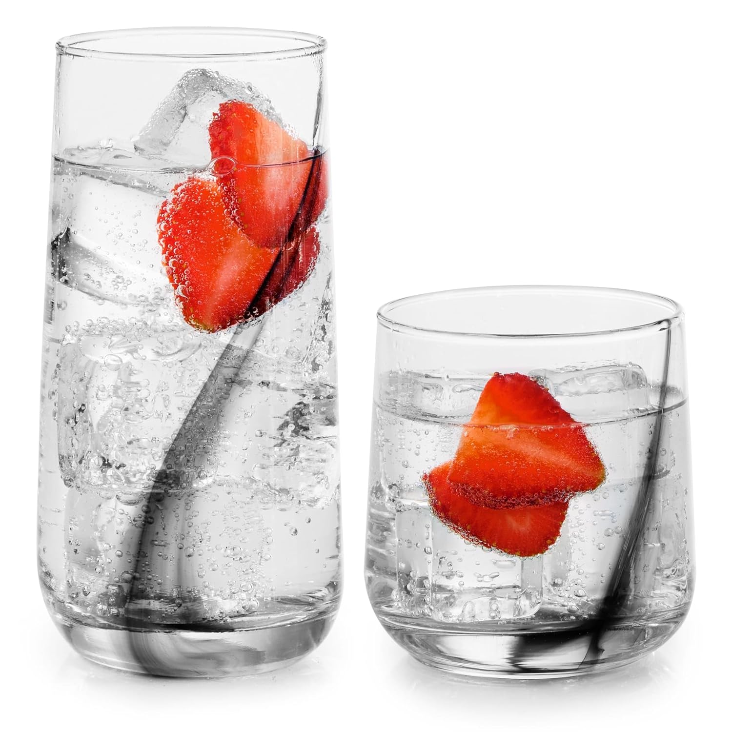 Libbey Ascent Tumbler and Rocks Drinking Glasses Set of 16