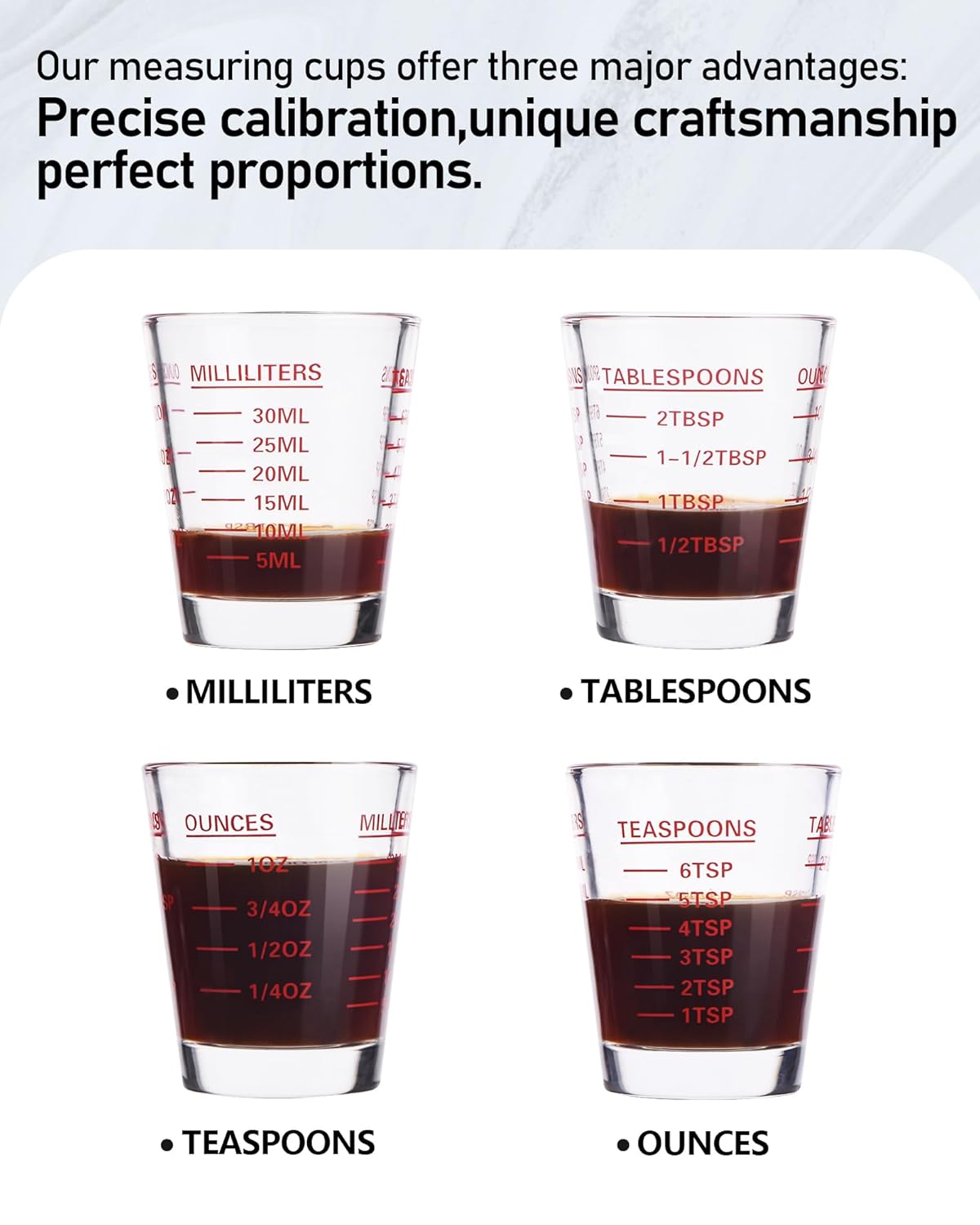 Shot Glasses Measuring Cup Set 2PACK