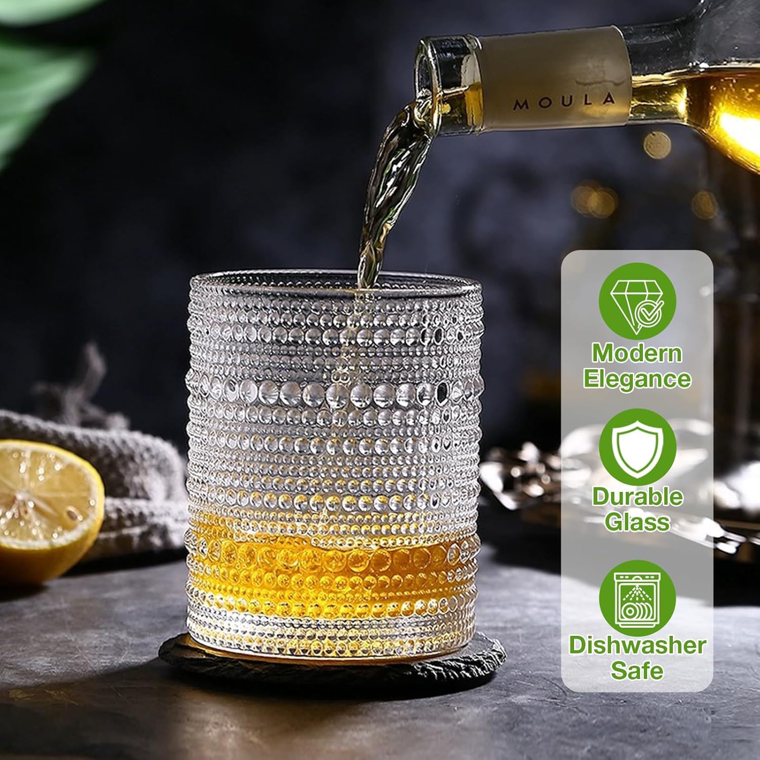 Vintage Hobnail Drinking Glasses Set of 8