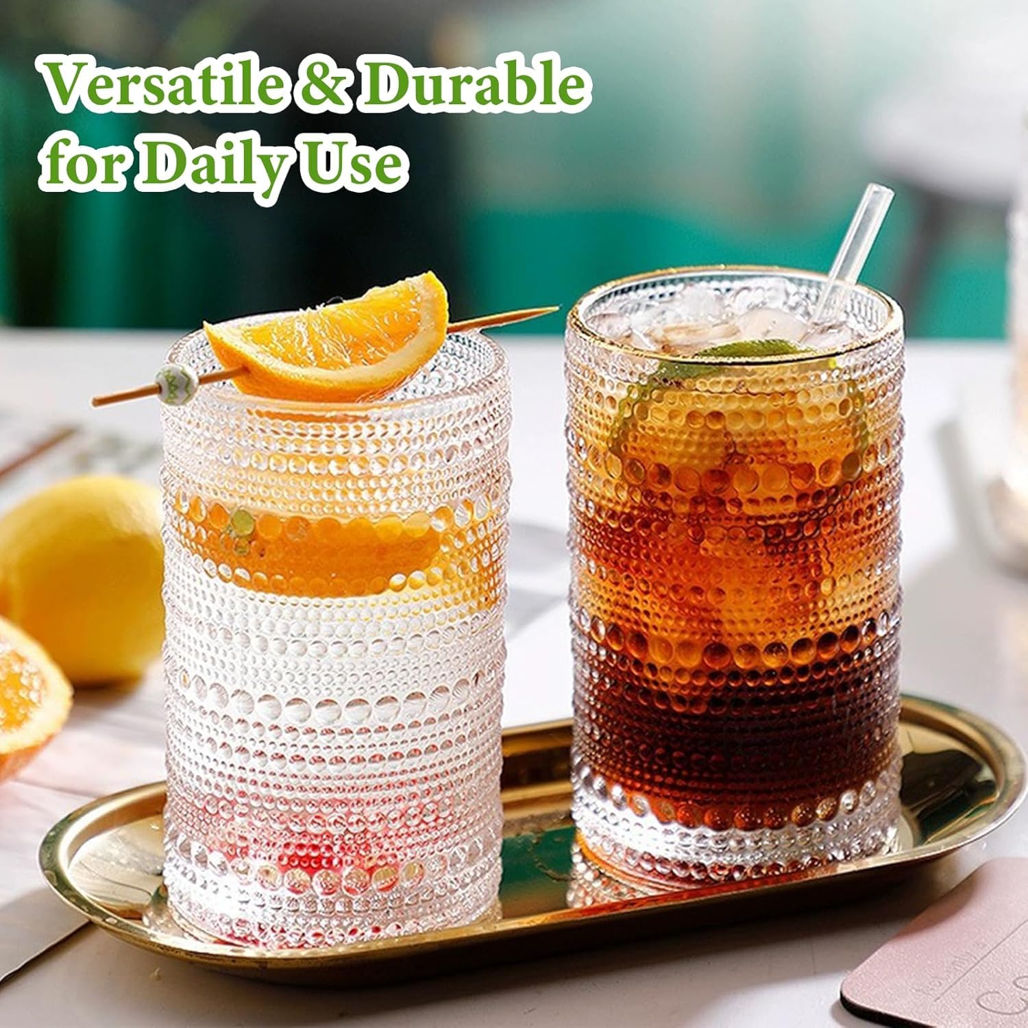 Vintage Hobnail Drinking Glasses Set of 8