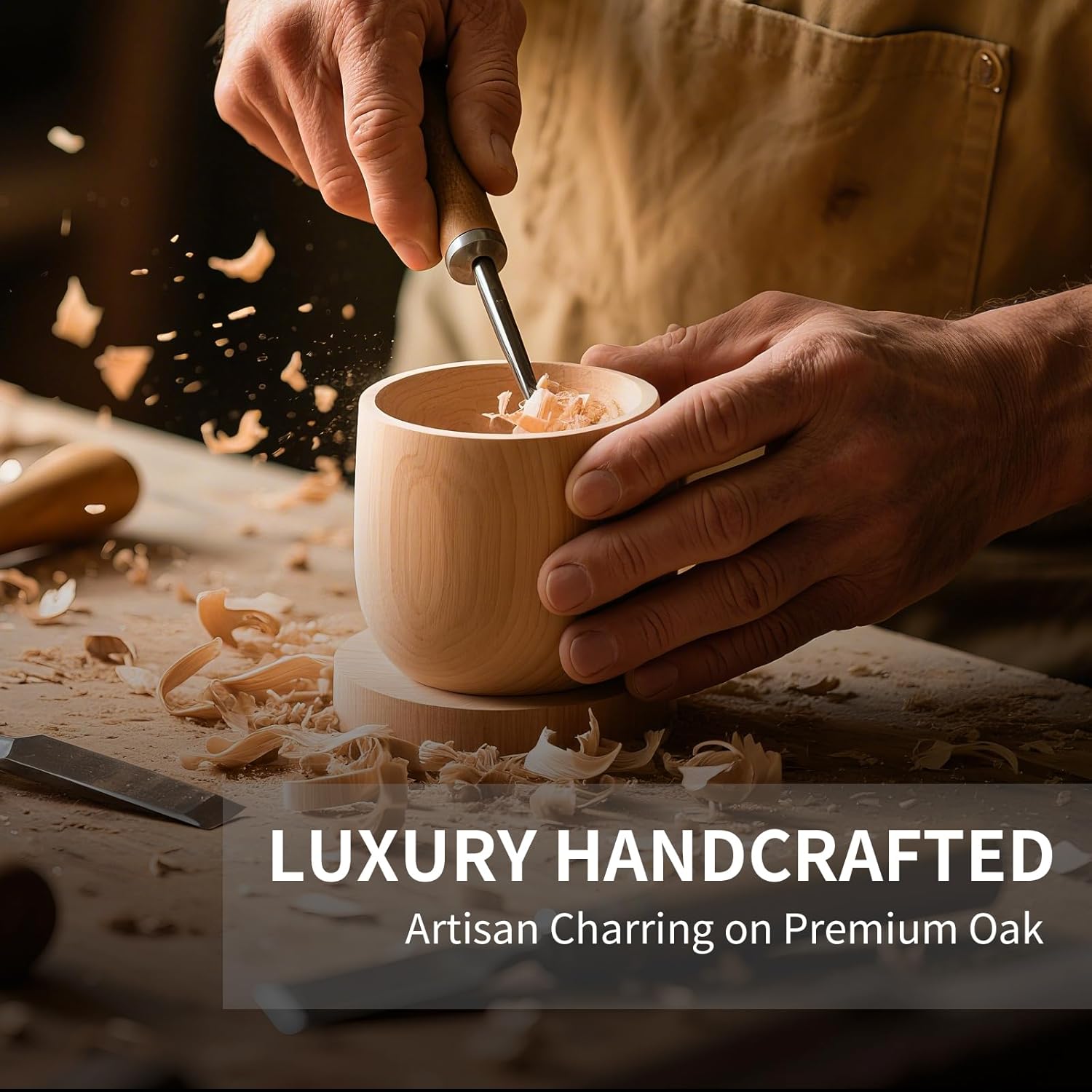 Wooden Whiskey Glass Gifts For Men - Charred Wood Bourbon Whiskey Glasses, Perfect for Men Who Have Everything, Gift for Dad or Boyfriend on Father's Day, Birthday, Christmas,...